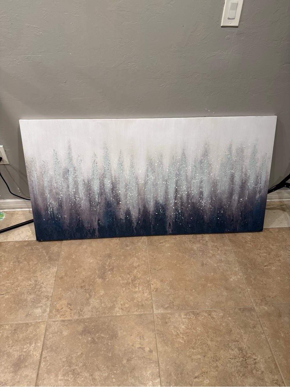Abstract Gradient Wall Art Canvas - Blue and White